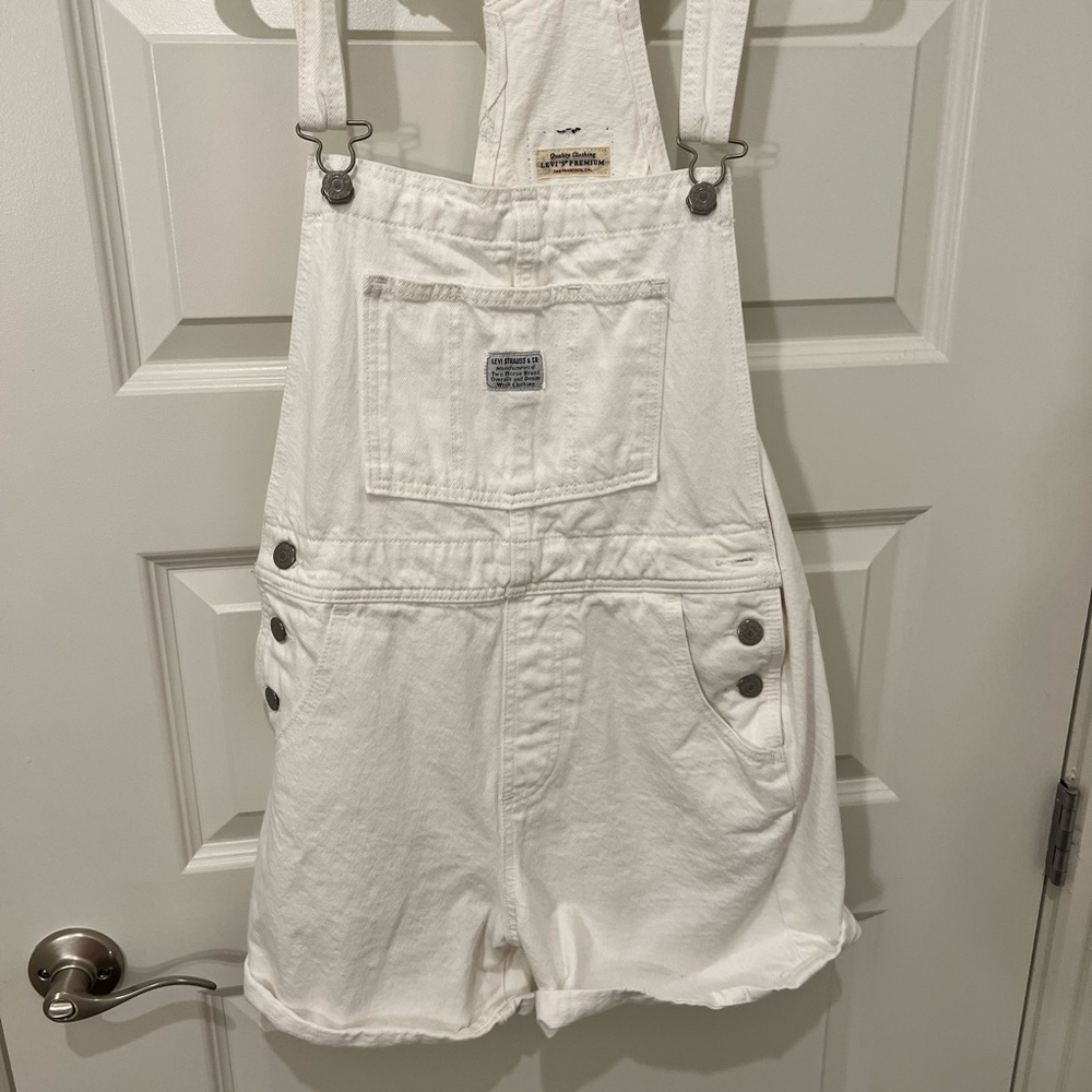 Women’s White Levi Overalls